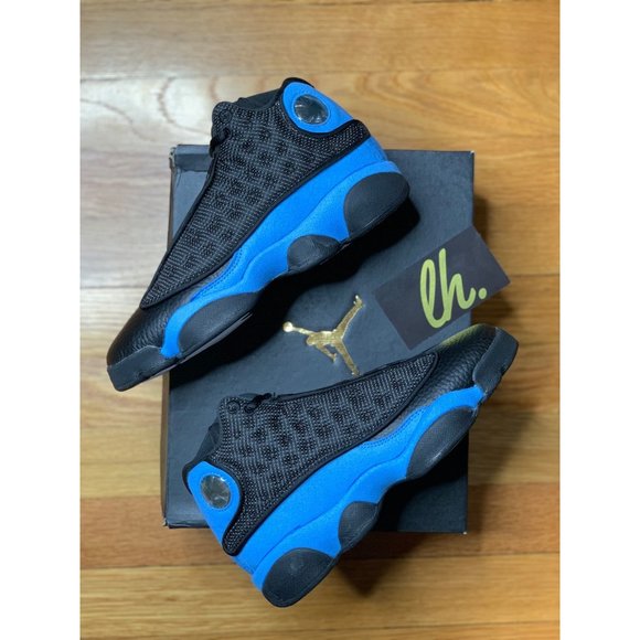 Size 4.5y/6w Air Jordan 13 “Black University Blue” Athletic Basketball Sneakers - Picture 6 of 6